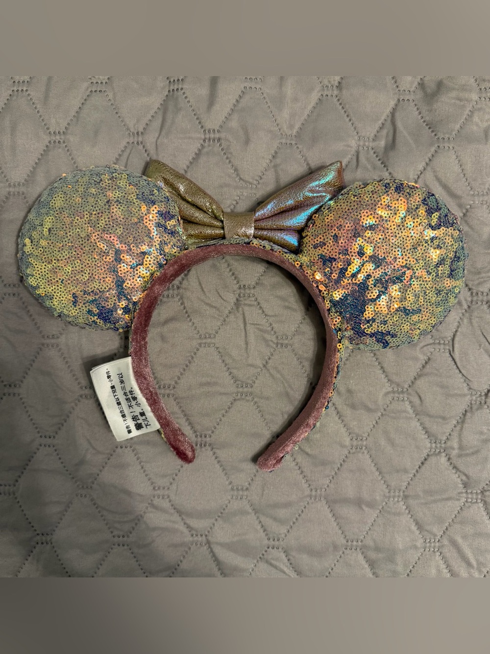 Disney Iridescent Sequin Minnie Ears Headband - Multicolor Pink Gold Green - Picture 4 of 8